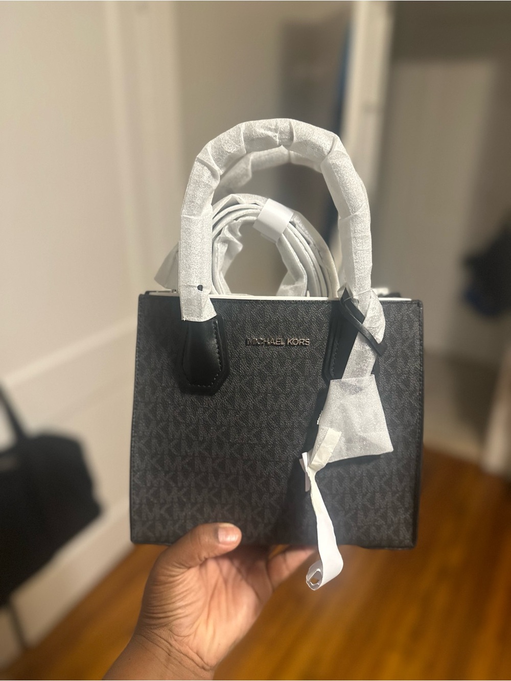 Michael Kors Black Logo Mini Tote